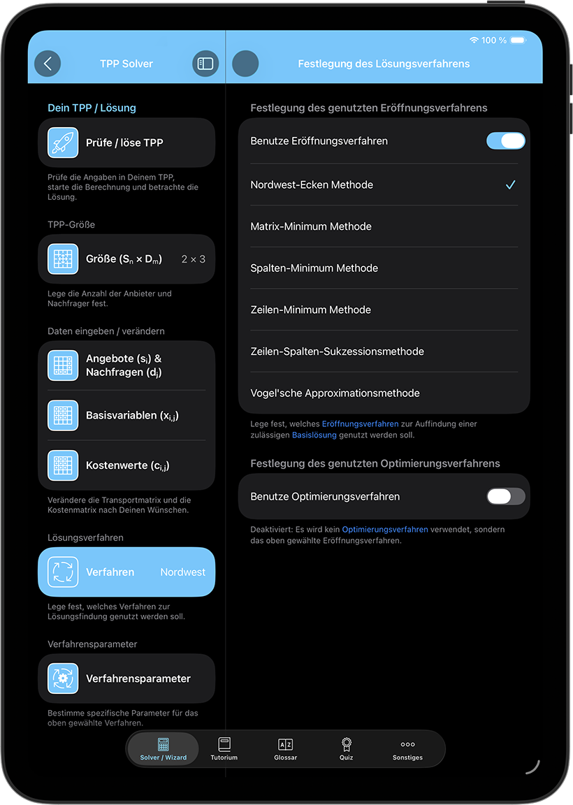 Alle Lösungsverfahren in einer App