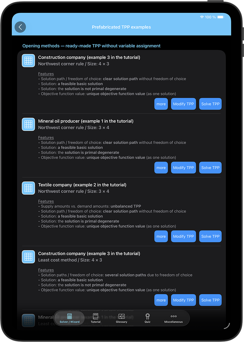 Get started right away ... with the TPP examples