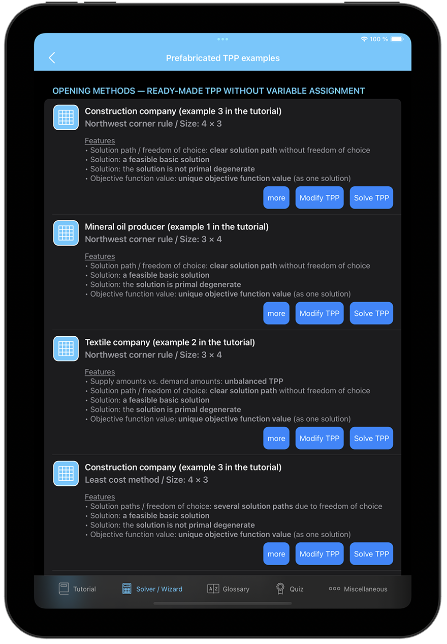 Get started right away ... with the TPP examples