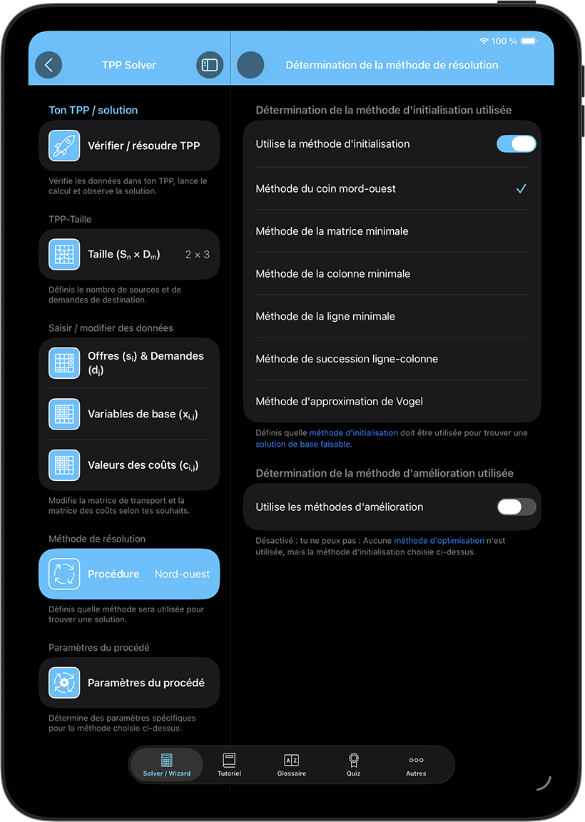 Toutes les méthodes de résolution dans une application