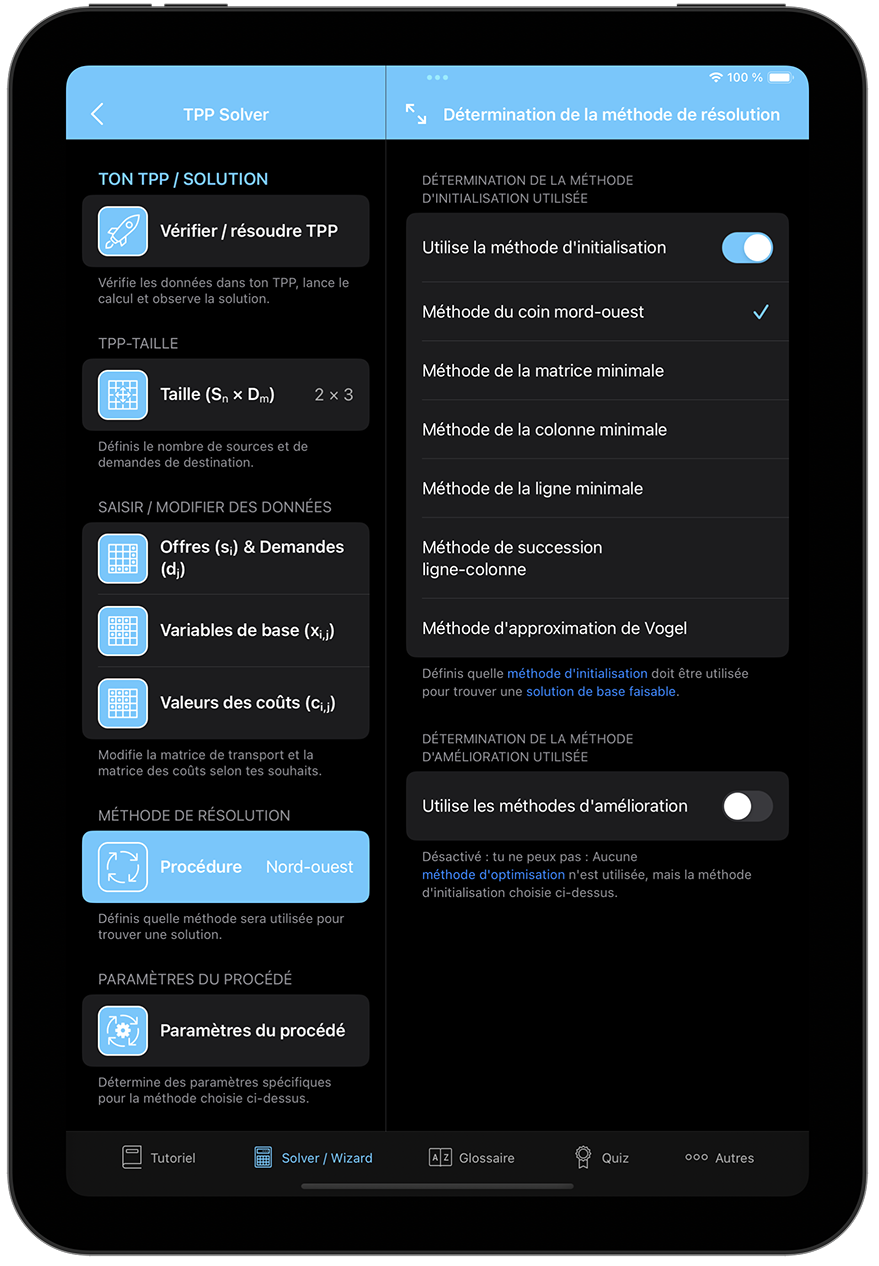 Toutes les méthodes de résolution dans une application